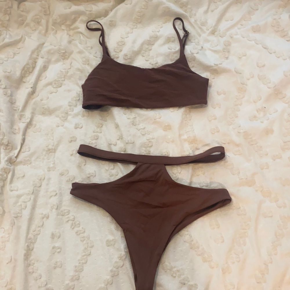 Po Swim brown high leg bikini